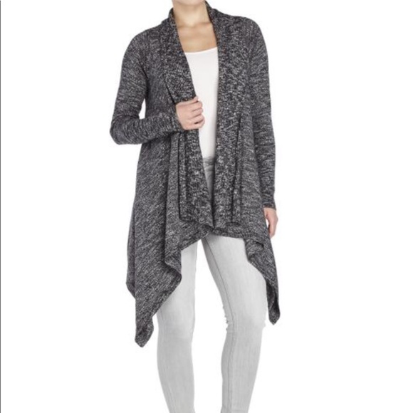 Lucky Brand Sweaters - Lucky Brand Black/White Waterfall Drape Cardigan